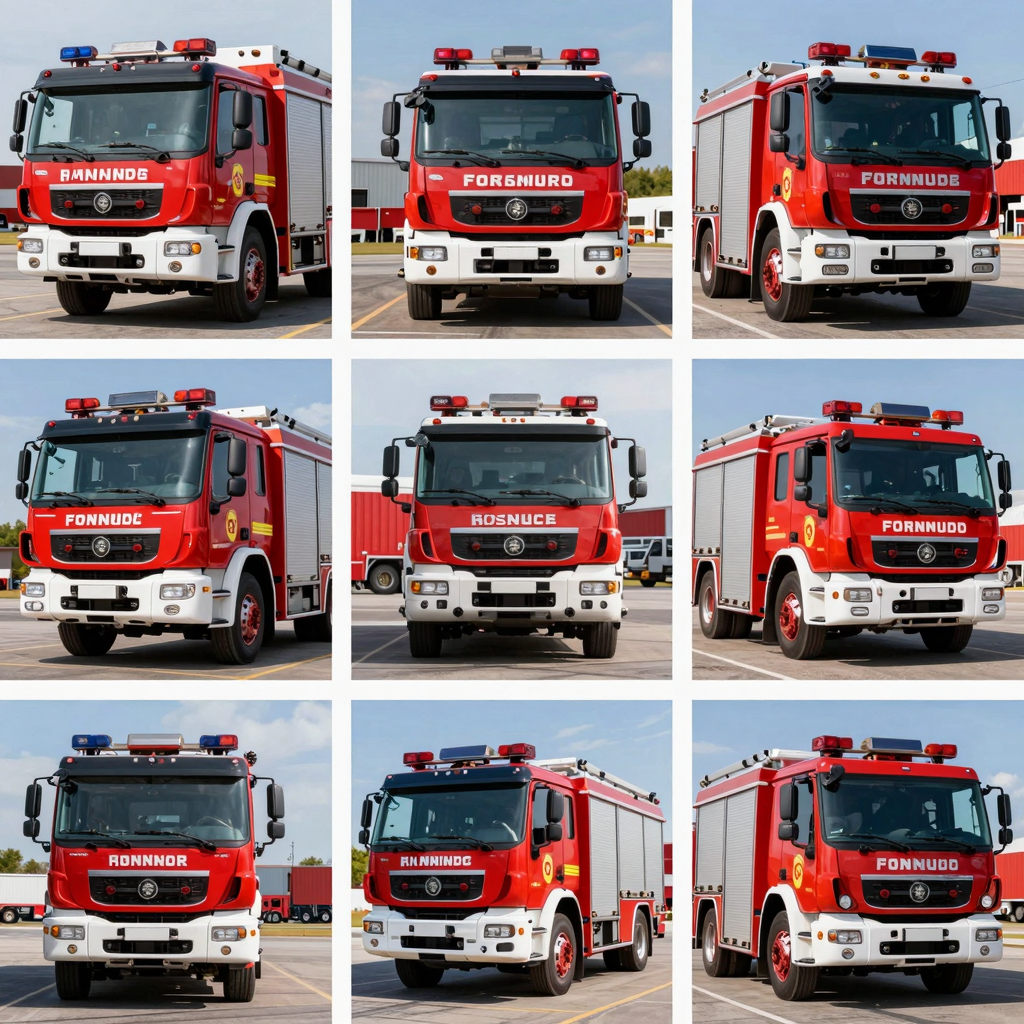 Collage of Large Fire Trucks
