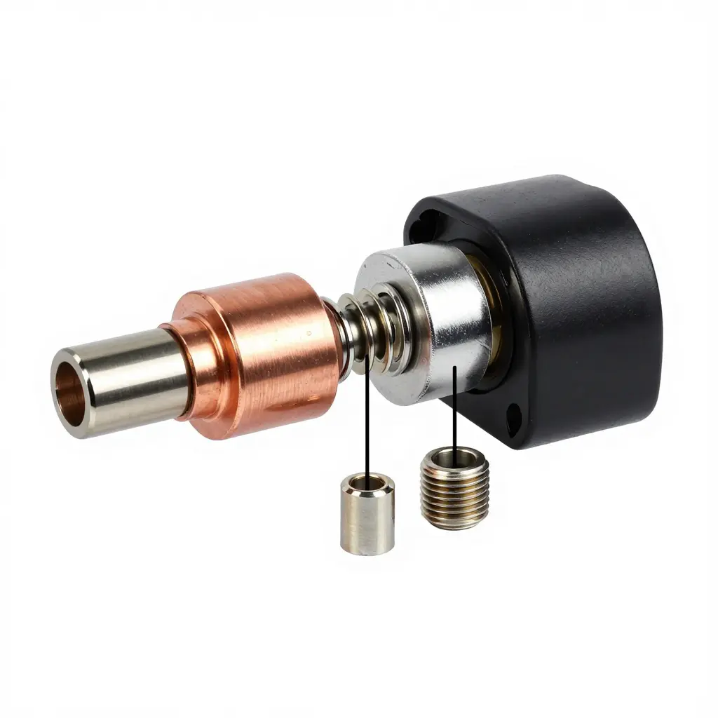 Cross-section diagram of electric bus charging connector pin anatomy showing contact body, plated surface, retention spring, and terminations