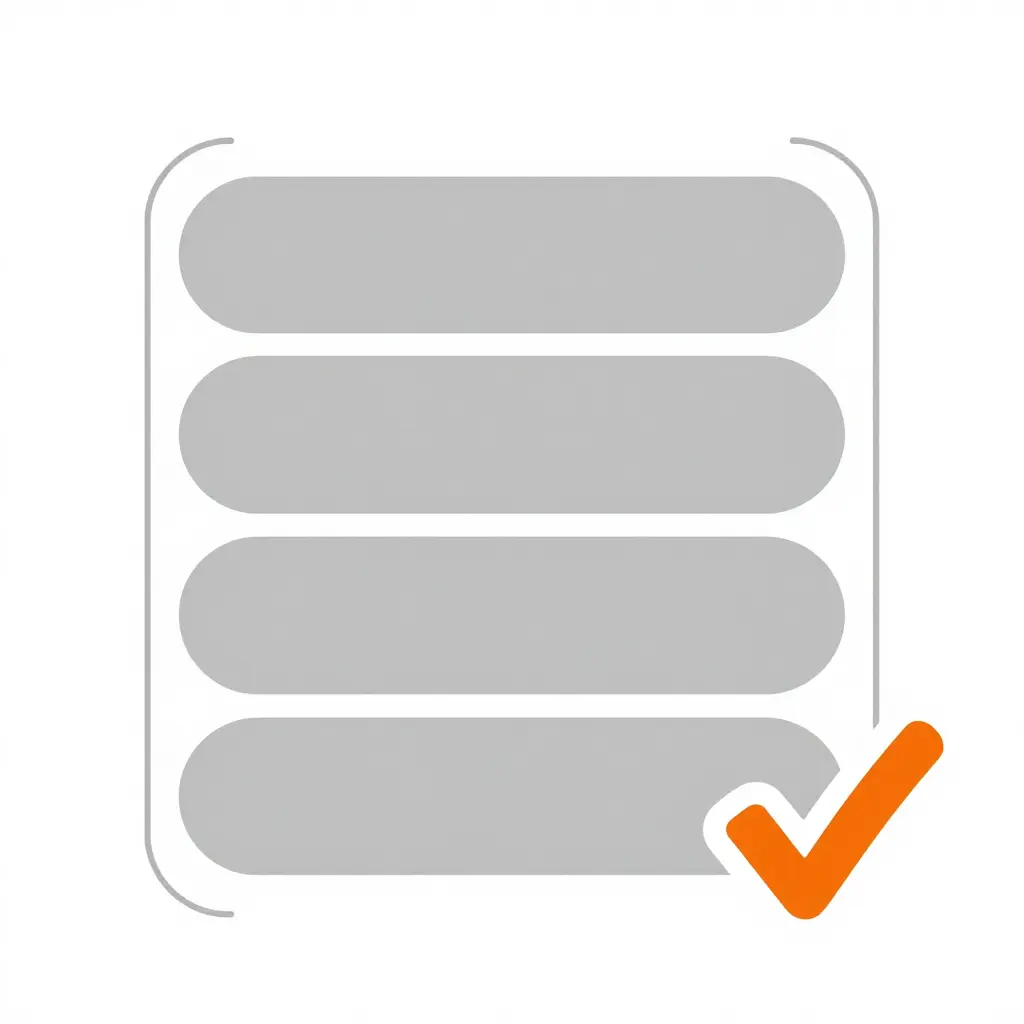Simplified 2D layered diagram showing four stacked abstract layers enclosed by a single unifying outline, with a checkmark-shaped mark outside the outline indicating that certification applies to the whole assembled apparatus rather than a single purchased component