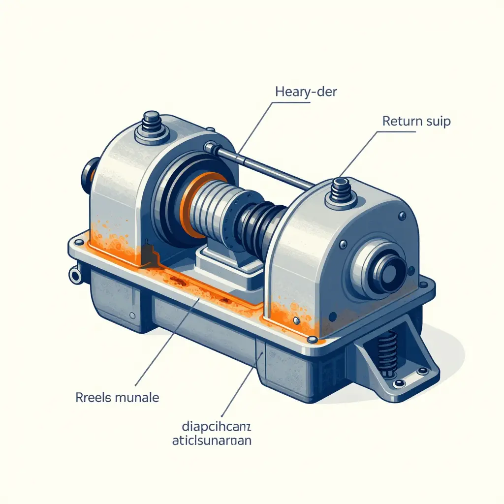 Cutaway diagram of a heavy-duty air brake chamber highlighting corrosion zones at the clamp band groove, housing seam, and lower housing wall